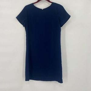 Lulus Navy Blue Short Sleeved Dress with Gold Zipper Size Extra Small